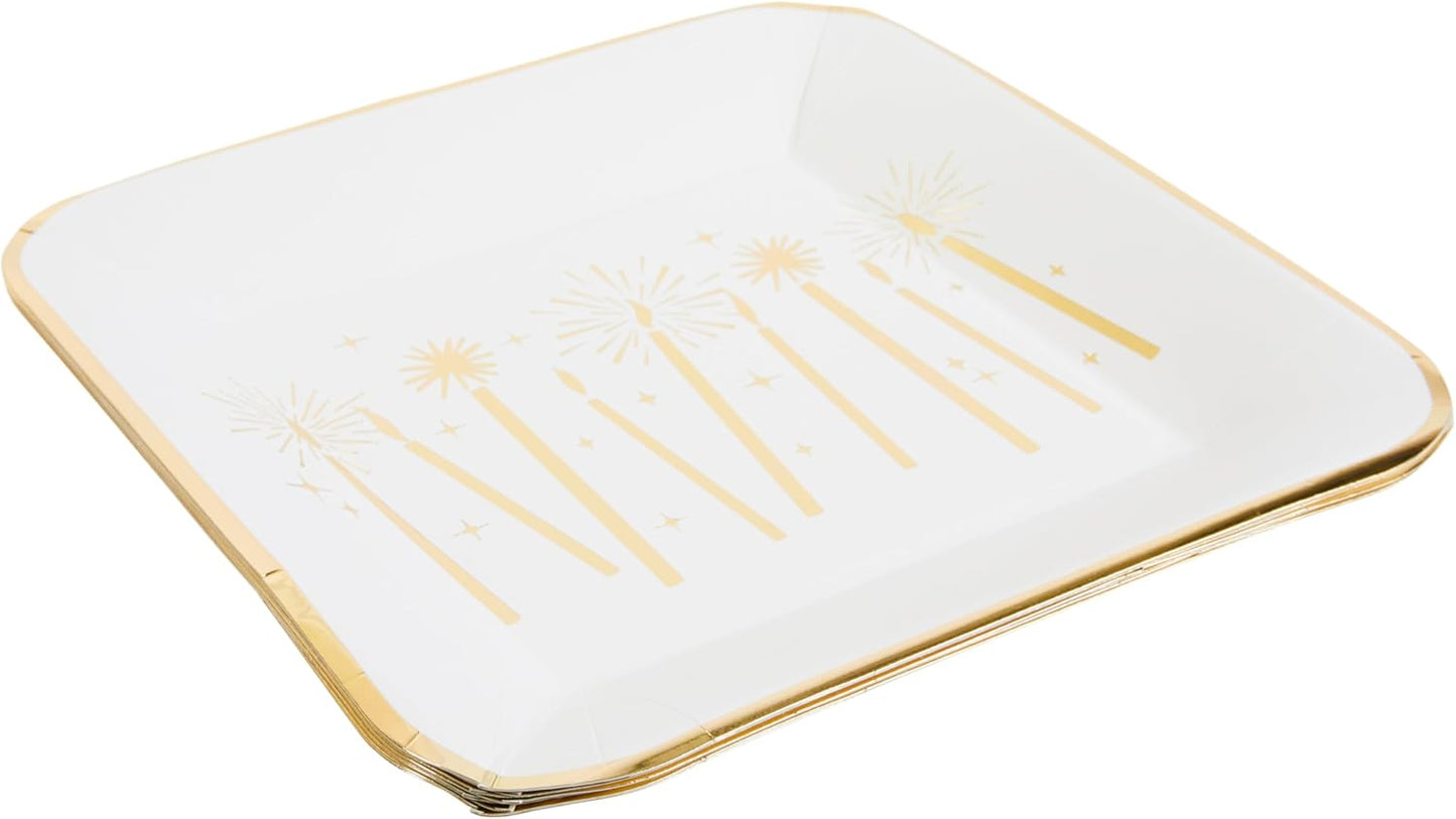 Yay Square Dinner Plate Gold Foil