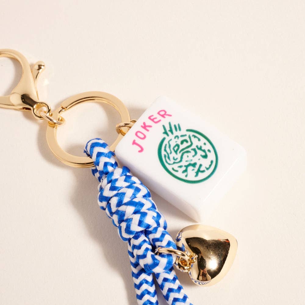 Mahjong Tile Puffy Heart Cord Bag Charm