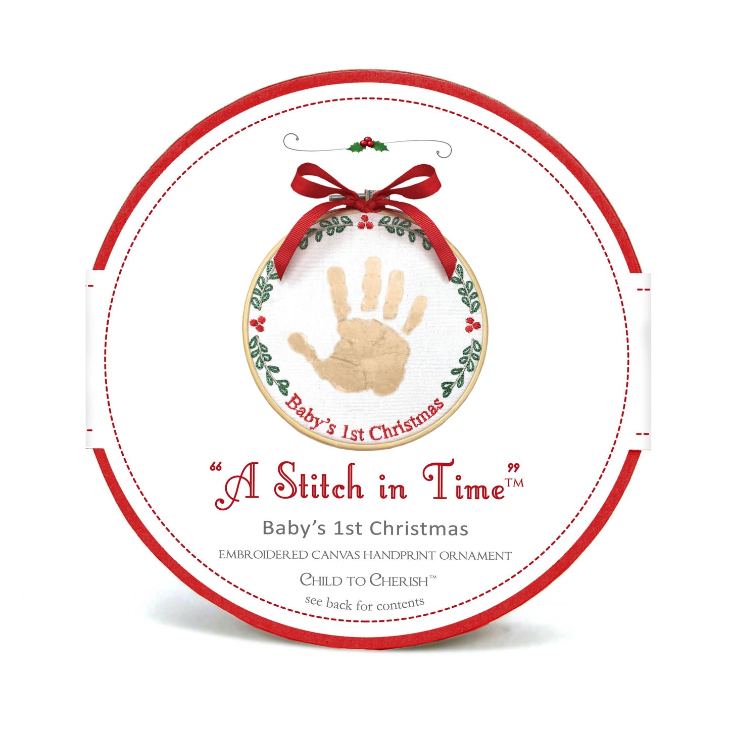 A Stitch in Time Handprint Ornament