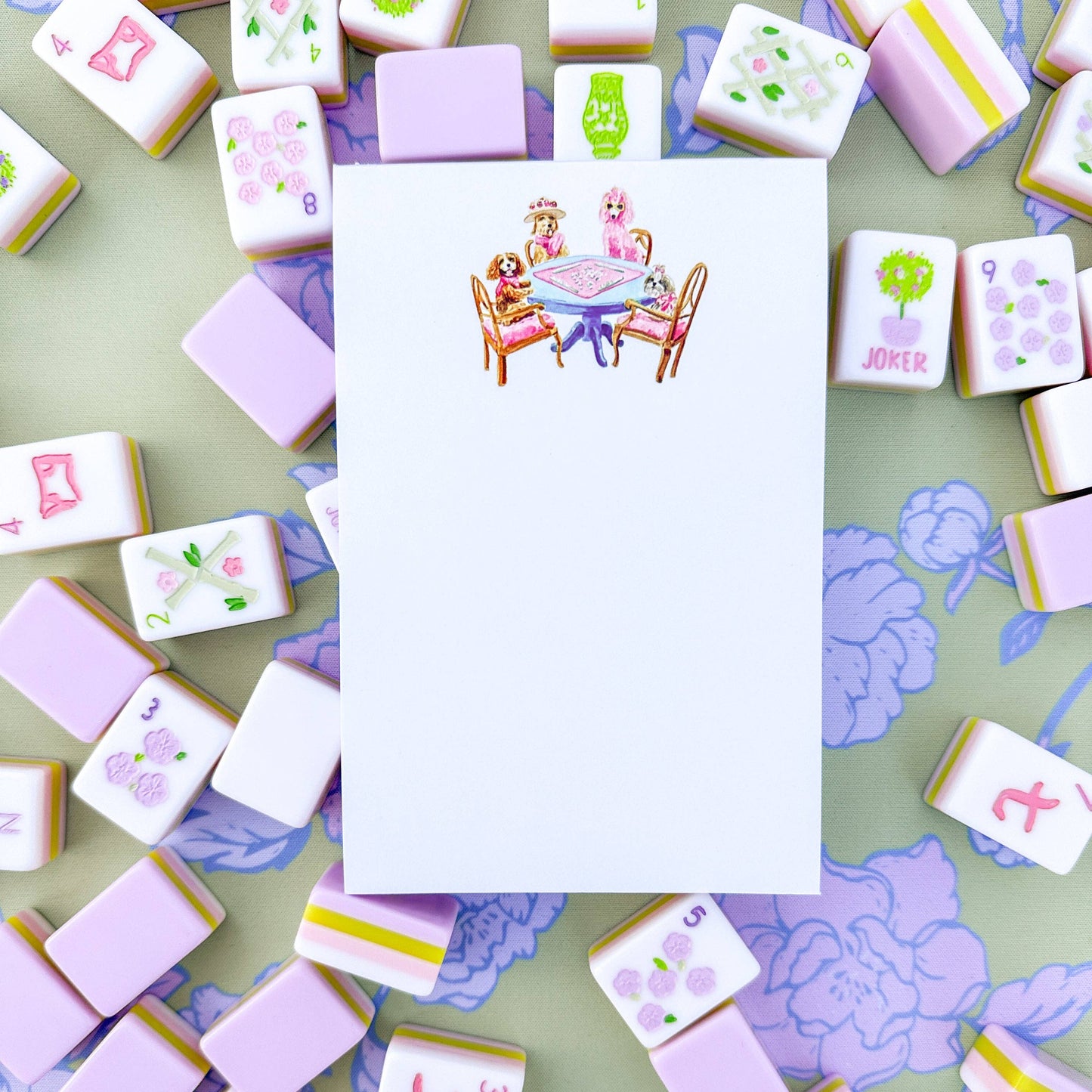 Mahjong Notepad | Dogs Playing