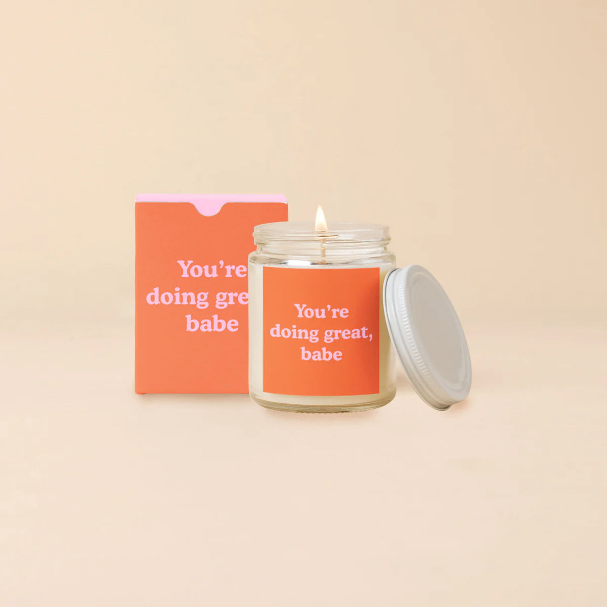 Candle Jar with Lid | You're Doing Great, Babe