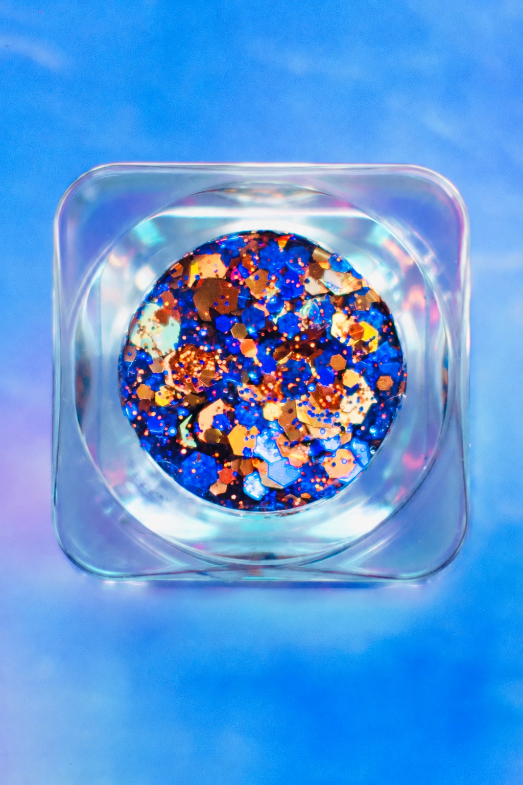 Blue & Orange Glitter Gel