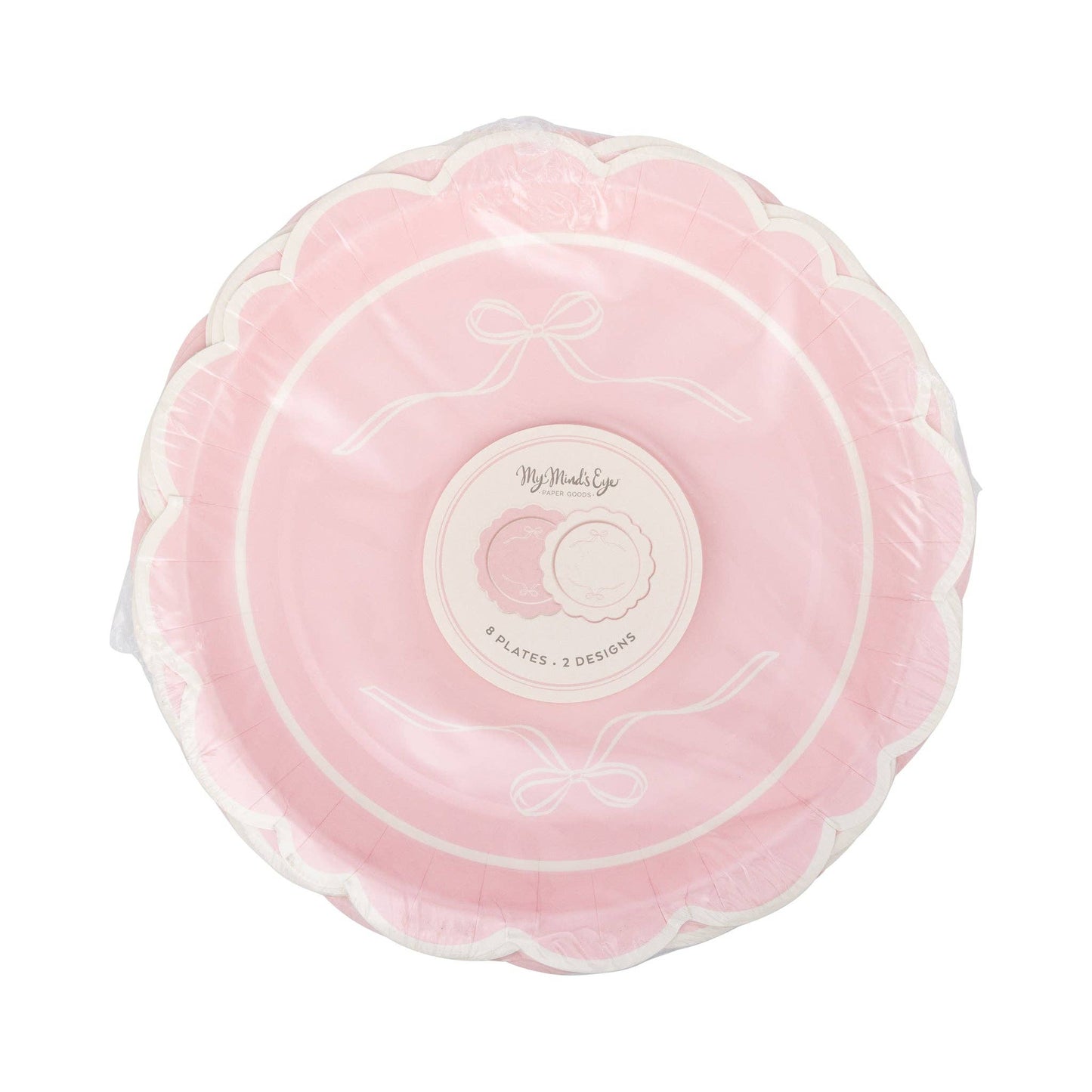 Round Pink Bows Plate