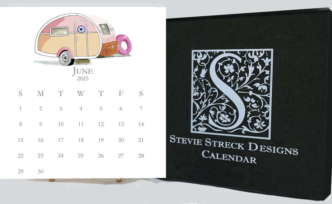 Glittered Desk Calendar 2025 with Easel