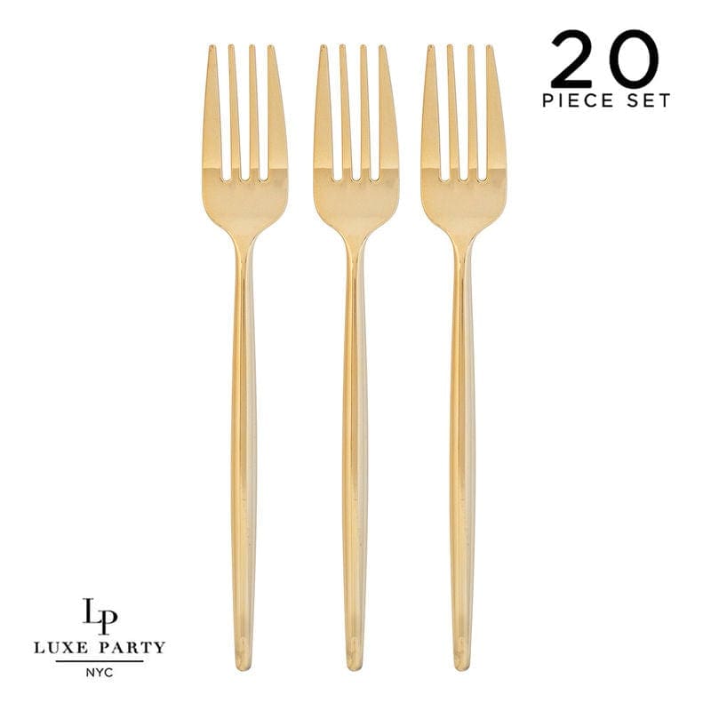 Solid Round Gold Forks