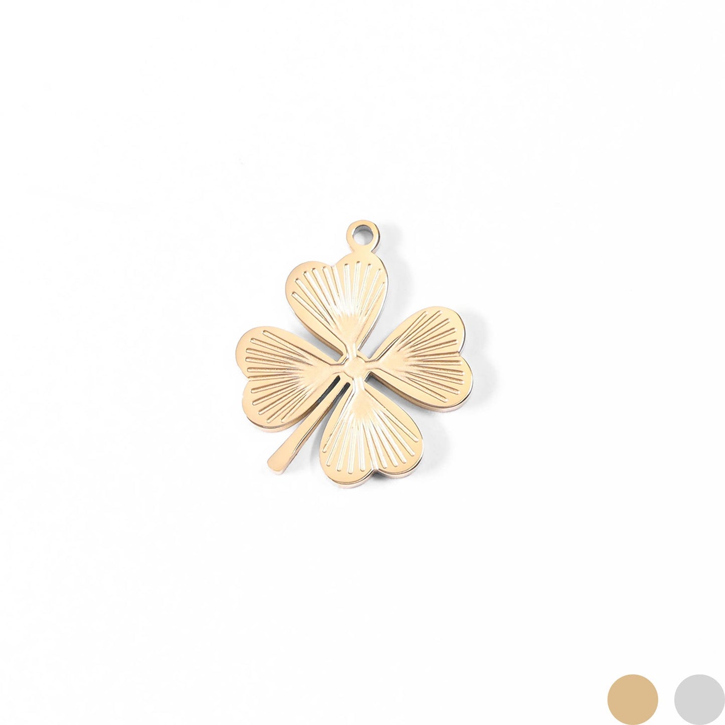Sunburst Four Leaf Clover Charm