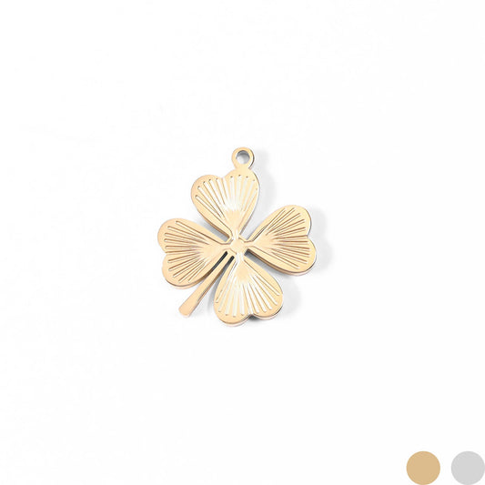Sunburst Four Leaf Clover Charm