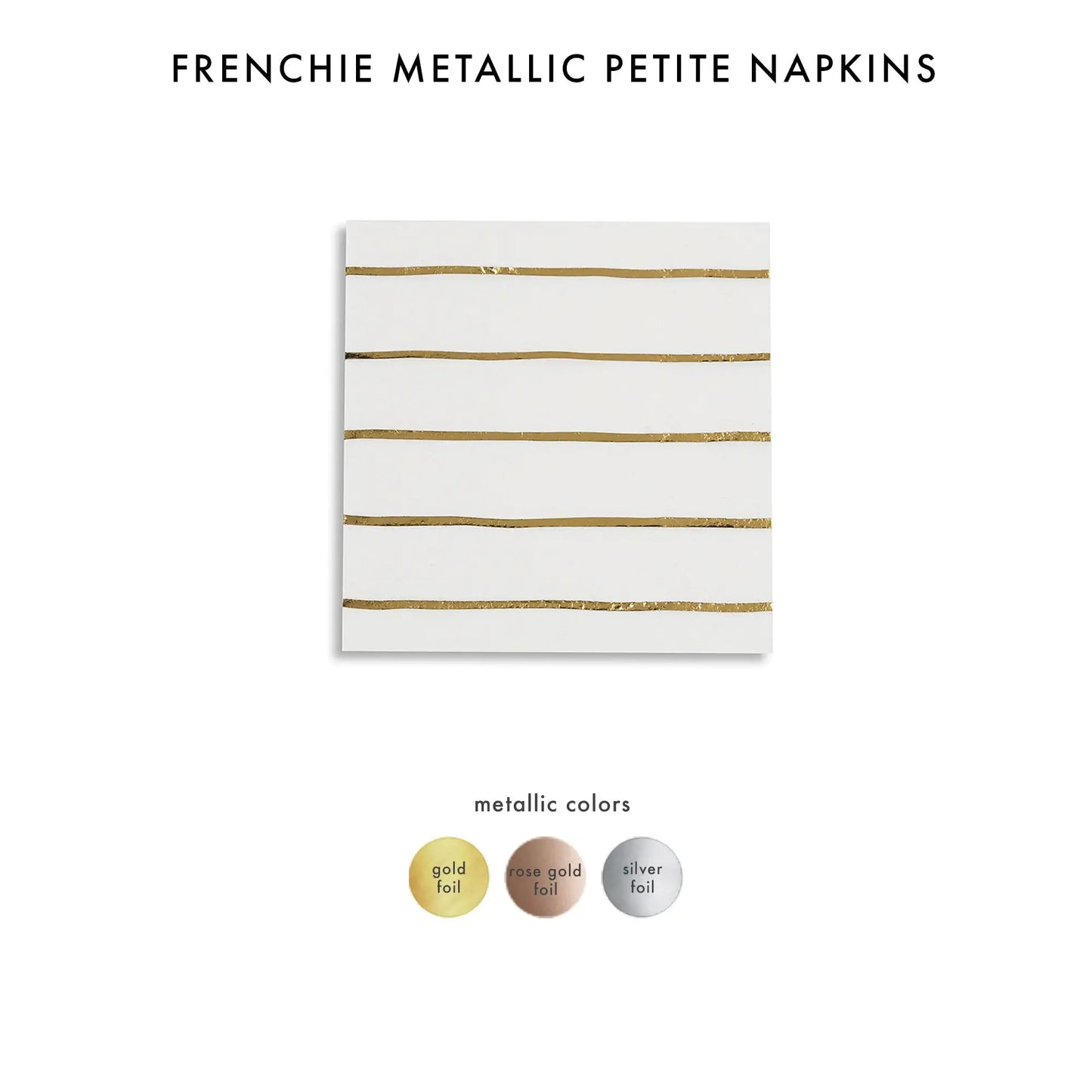 Frenchie Metallic Striped Large Napkins | Gold