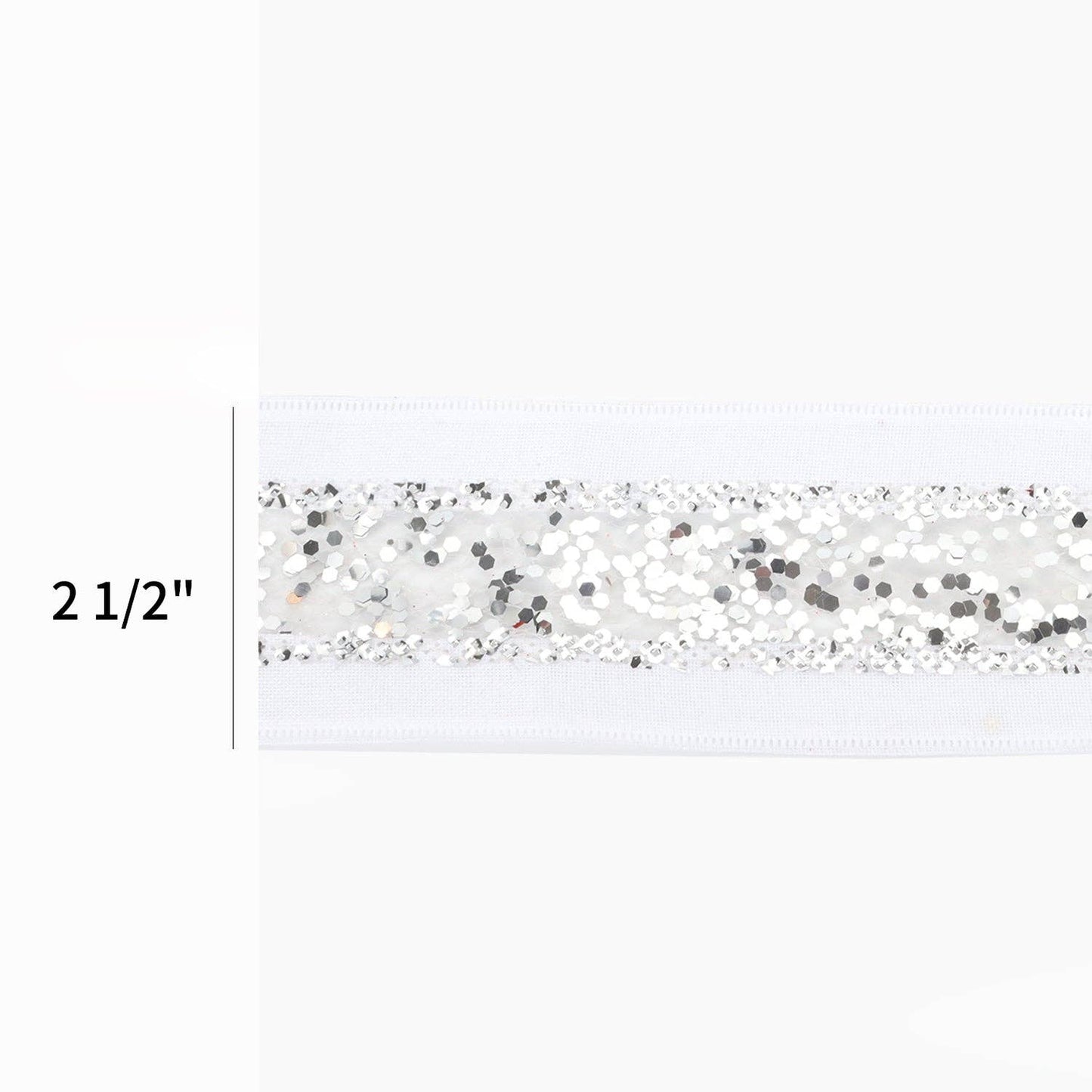 Wired Ribbon | Metallic Striped White/Silver
