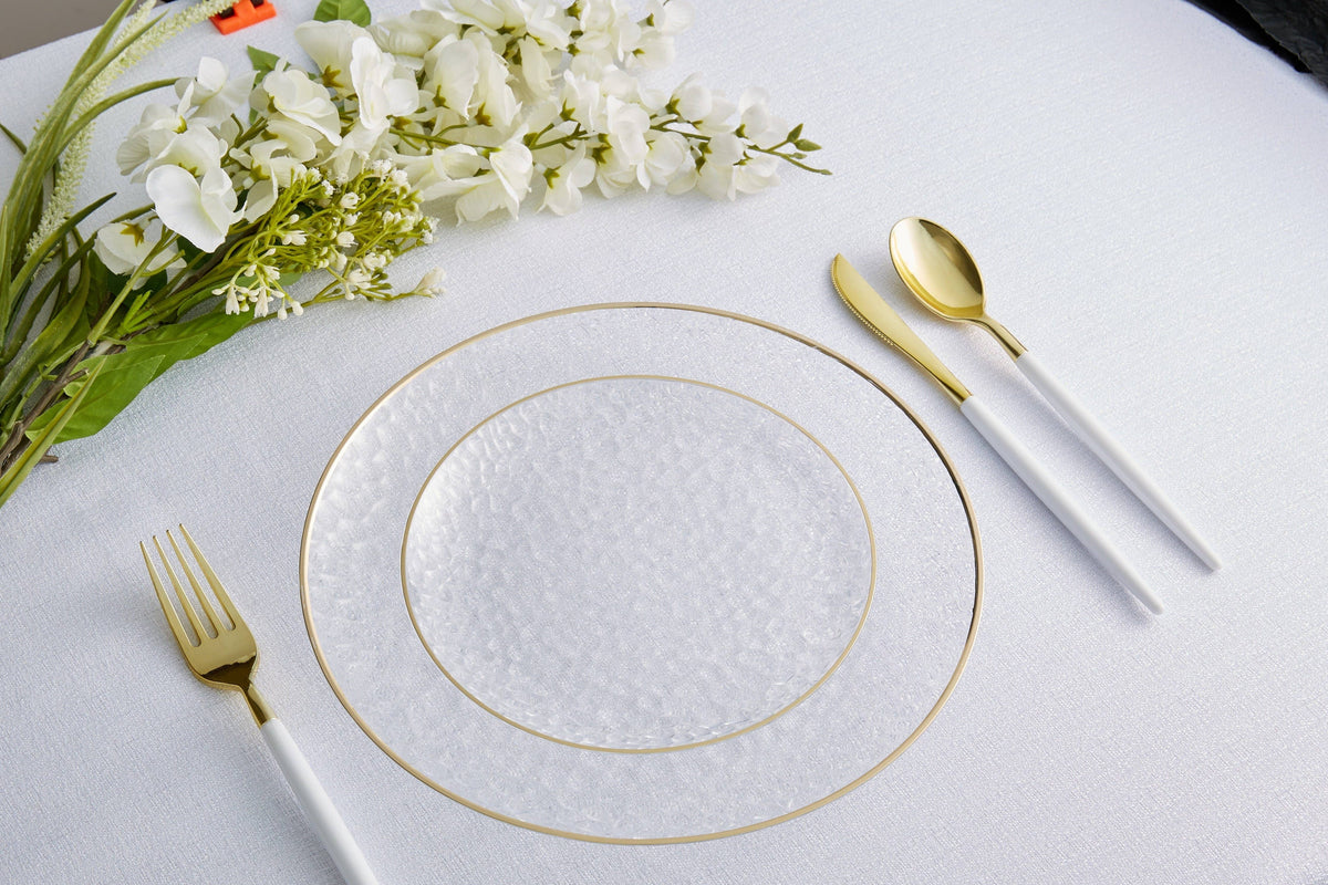 Clear+Gold Pebble Plate Set