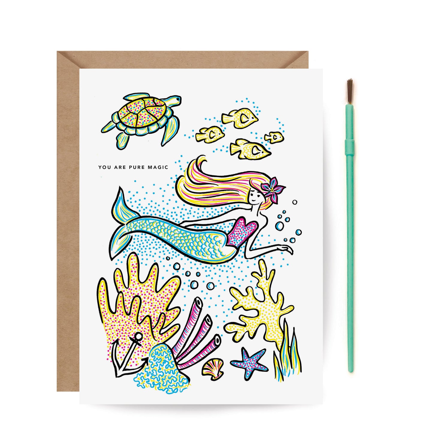 Paint With Water Card | Mermaid
