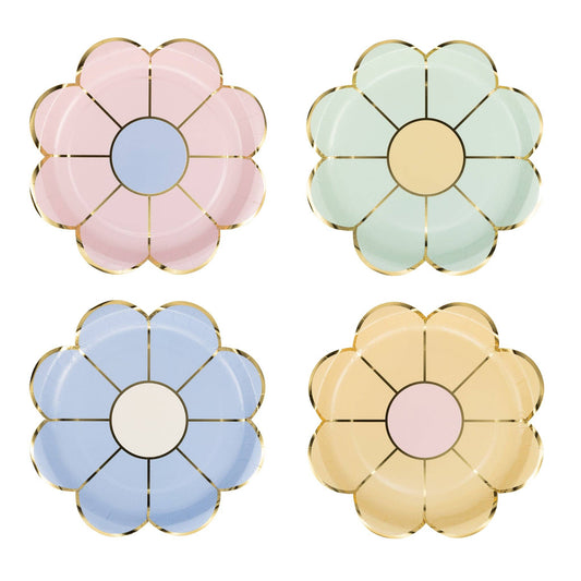 Pastel Flower Plate Set