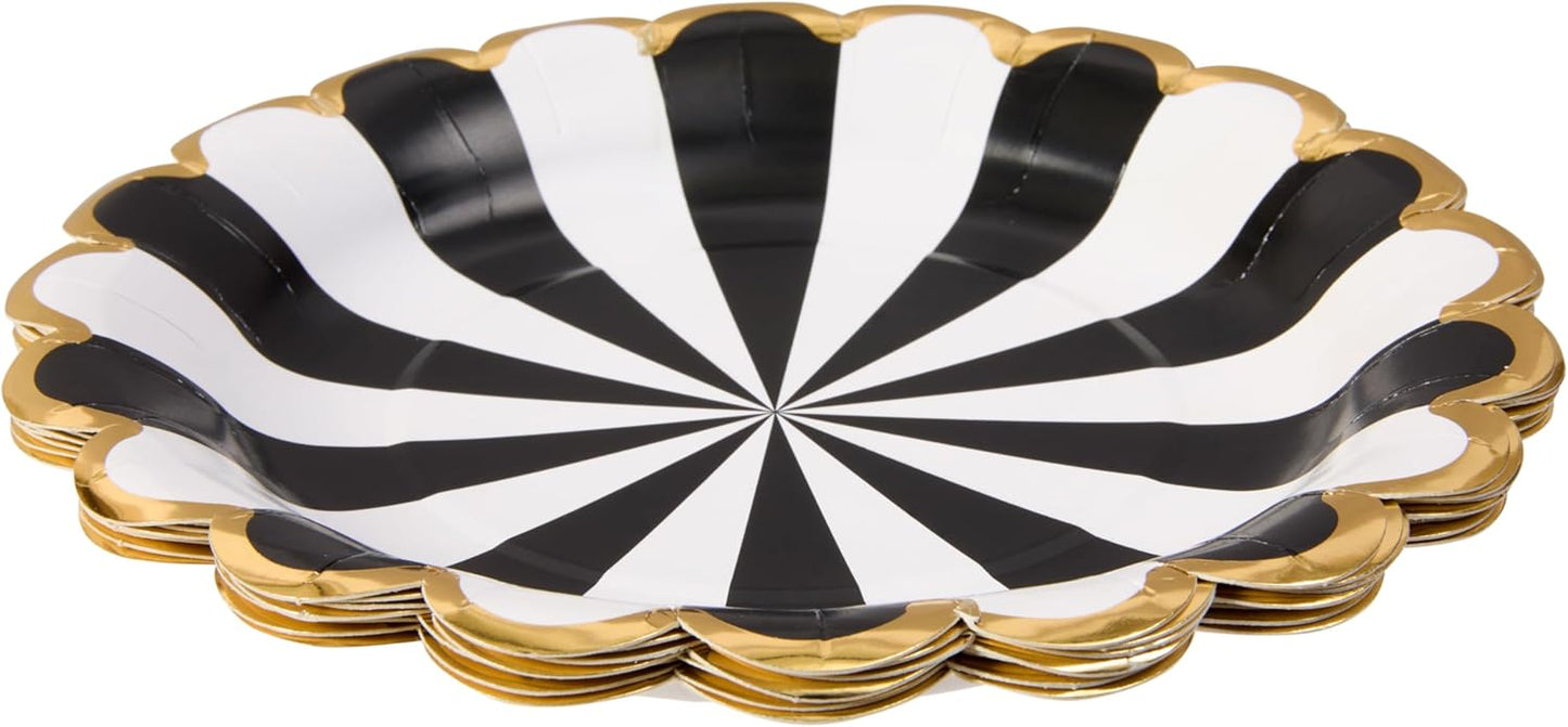 Black & White Pinwheel Lunch Plate