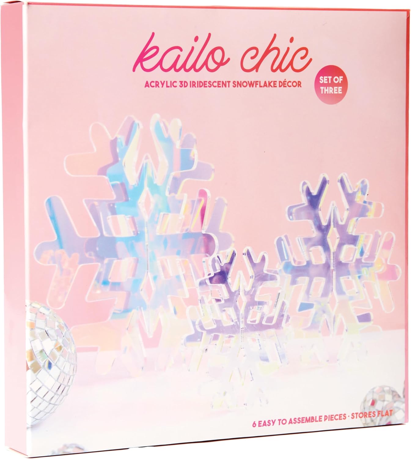 Kailo Chic Iridescent Acrylic Snowflakes