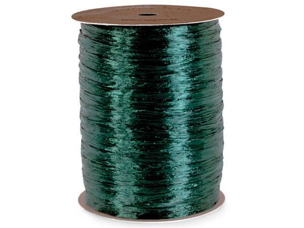 Pearlized Raffia Ribbon: Hunter