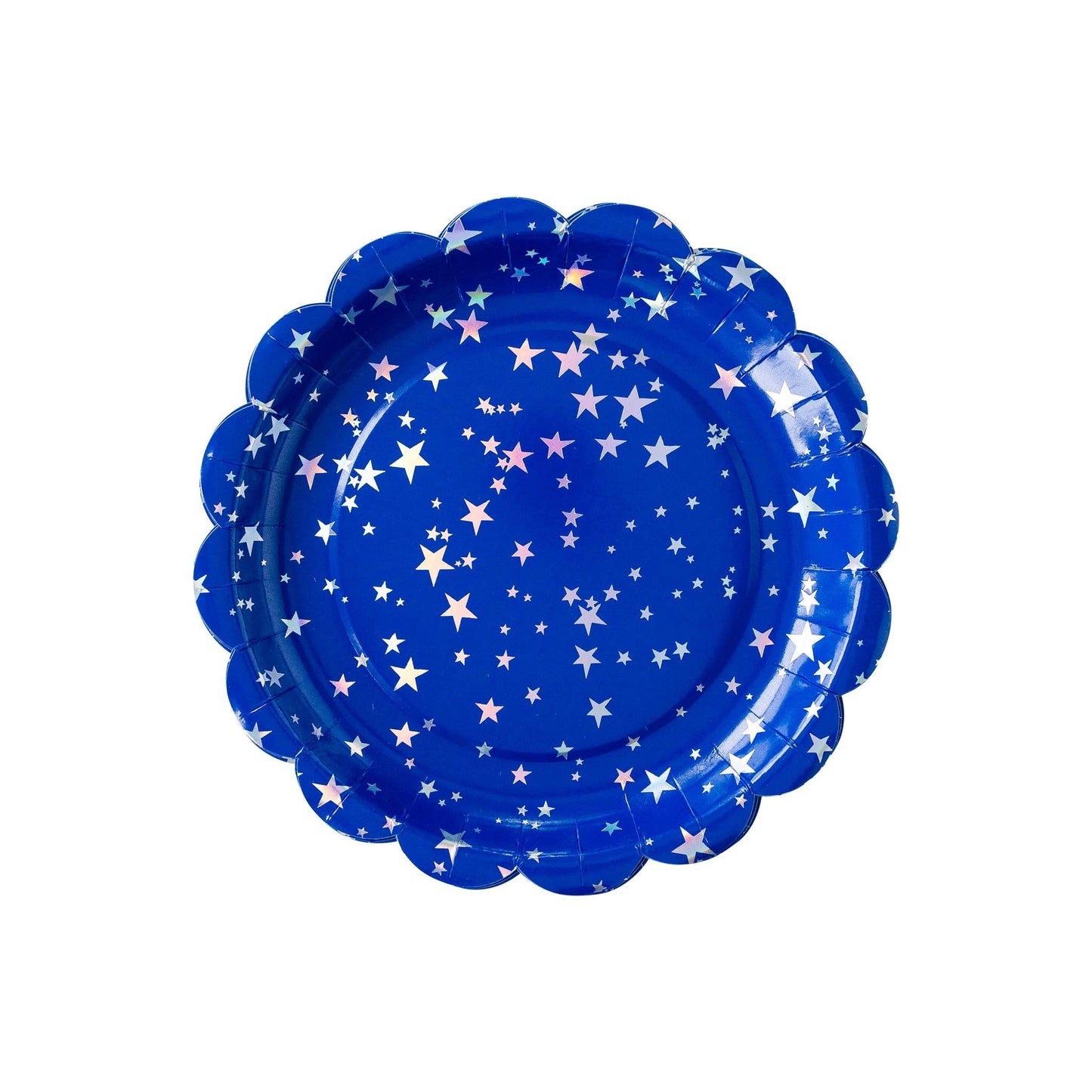 Red & Blue Sparklers Scallop Plate Set