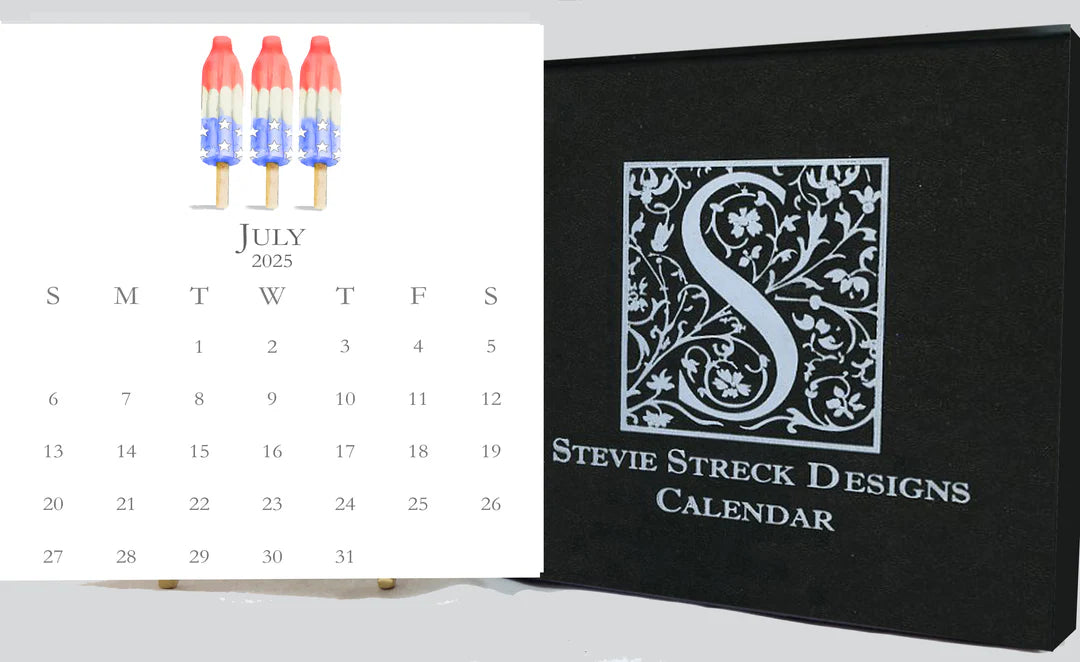 Glittered Desk Calendar 2025 with Easel