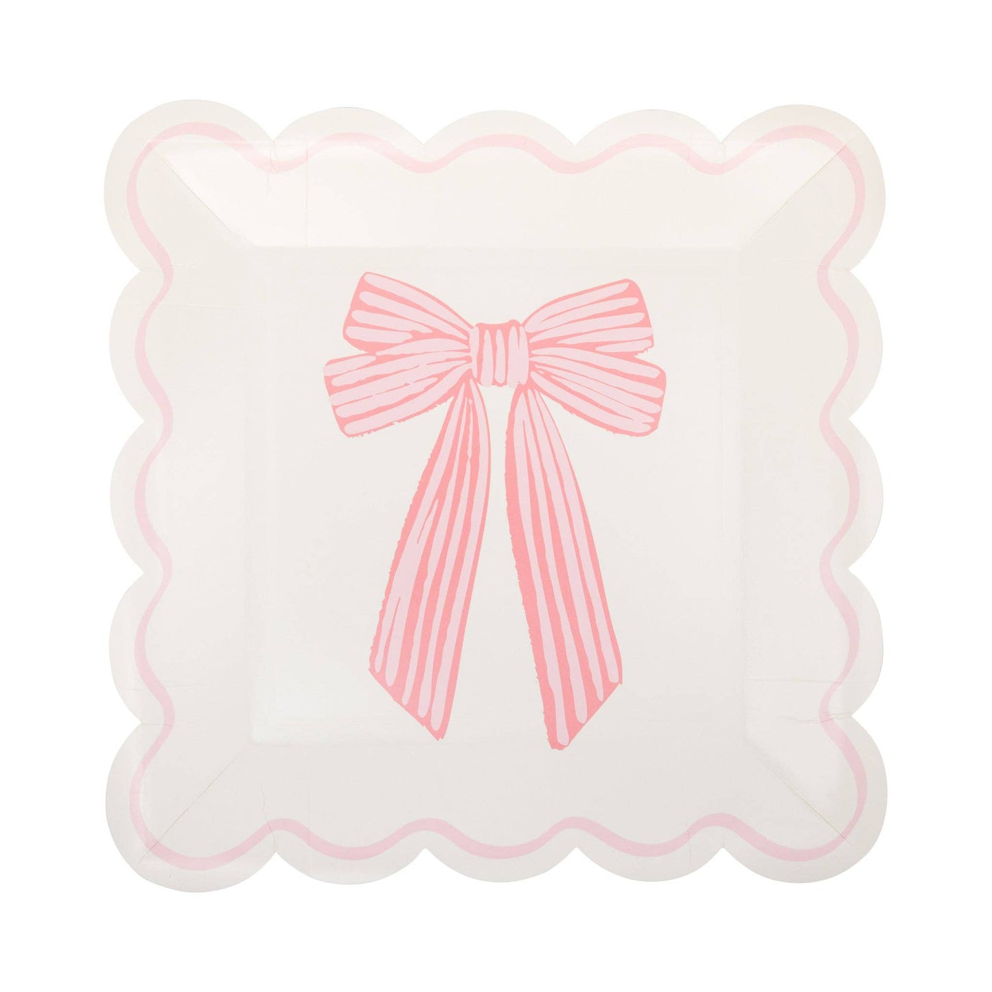 Large Pink Bows Plate Set