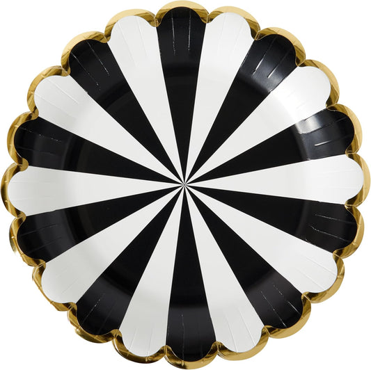 Black & White Pinwheel Dinner Plate