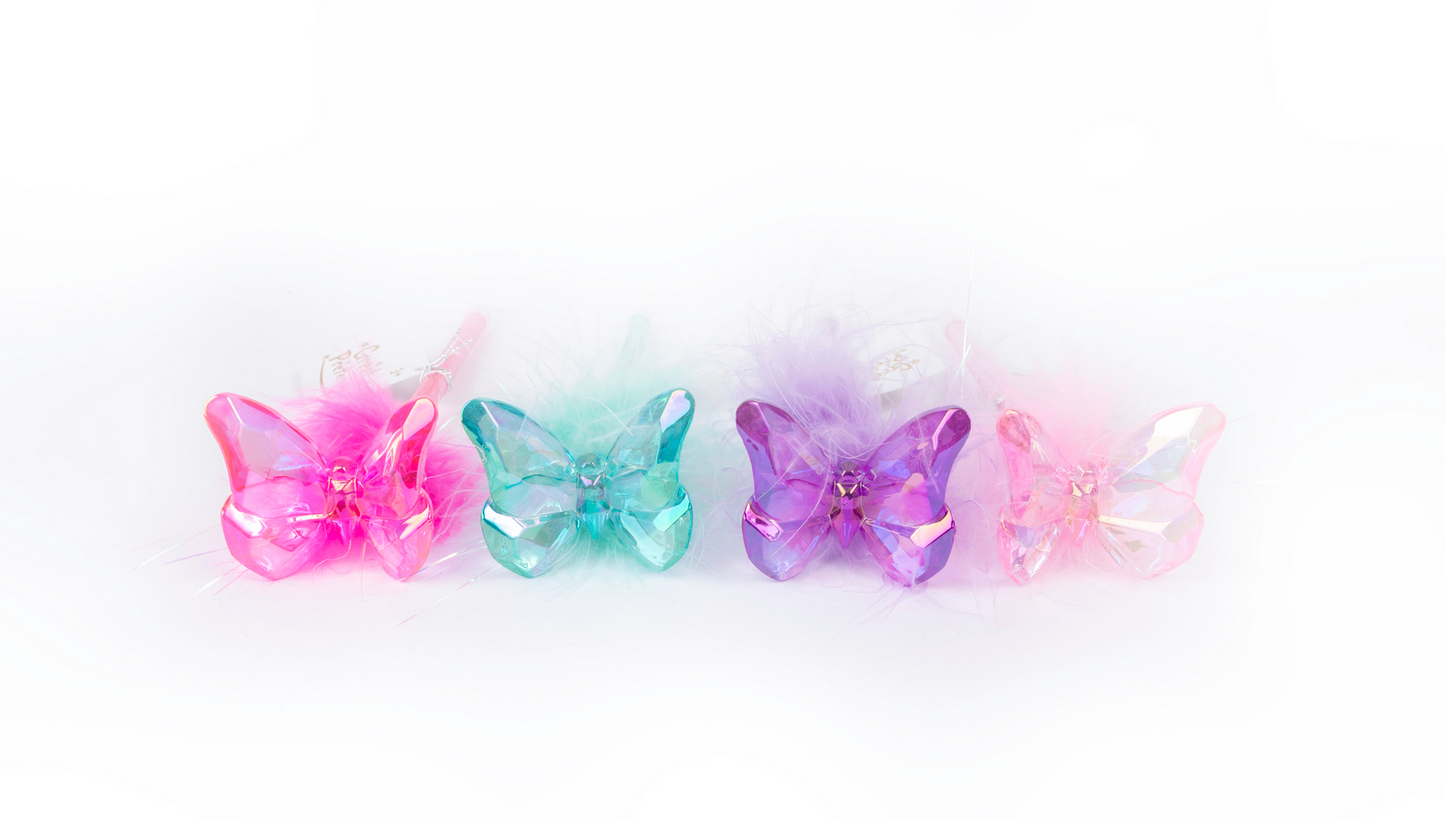 Butterfly Gem Fluffy Pens