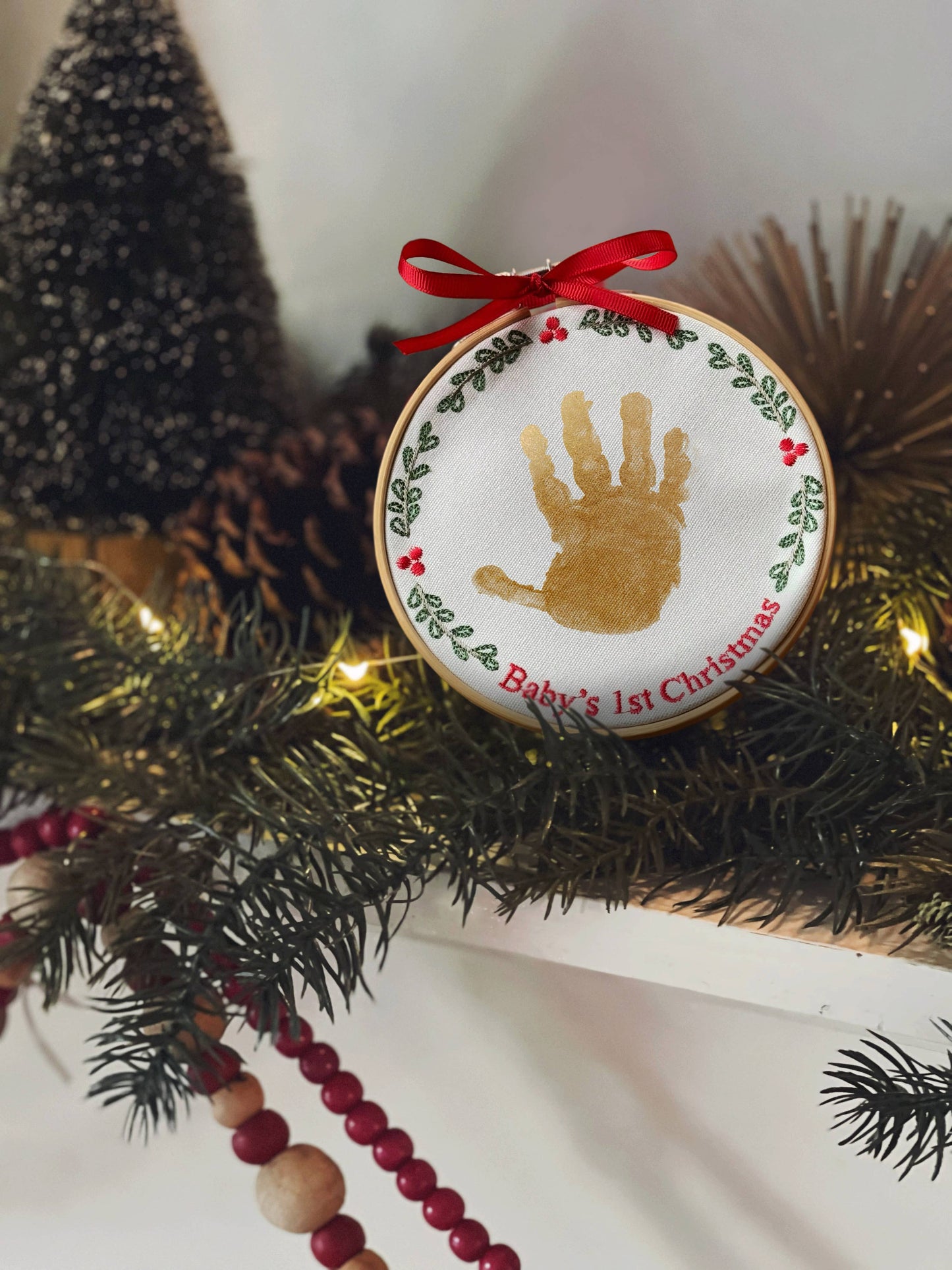 A Stitch in Time Handprint Ornament