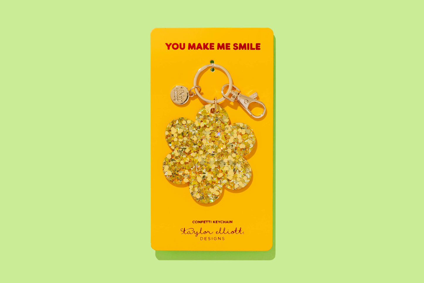 Flower Keychain | Gold Confetti