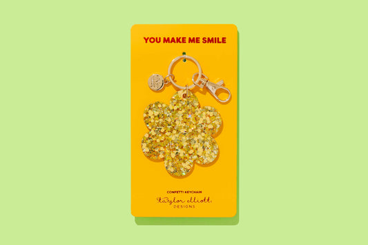 Flower Keychain | Gold Confetti