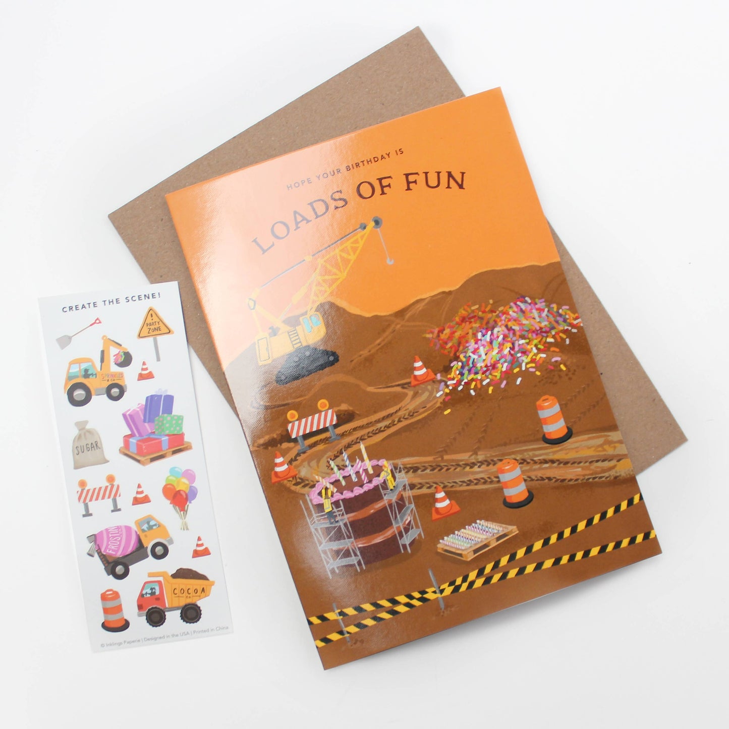 Sticker Scene Card | Construction Birthday