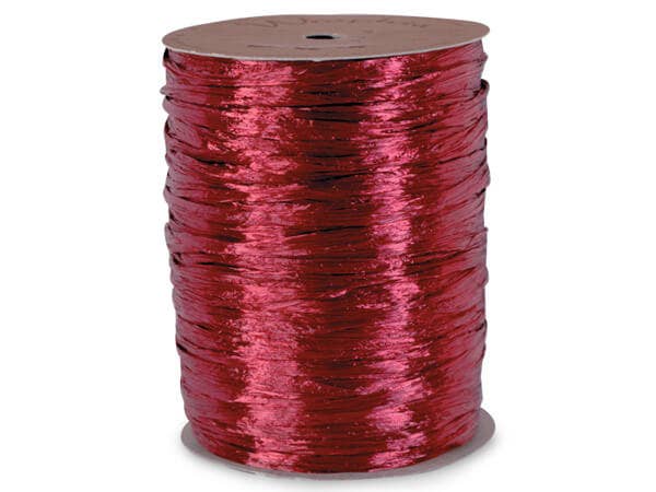 Pearlized Raffia Ribbon: Red | 100 yards