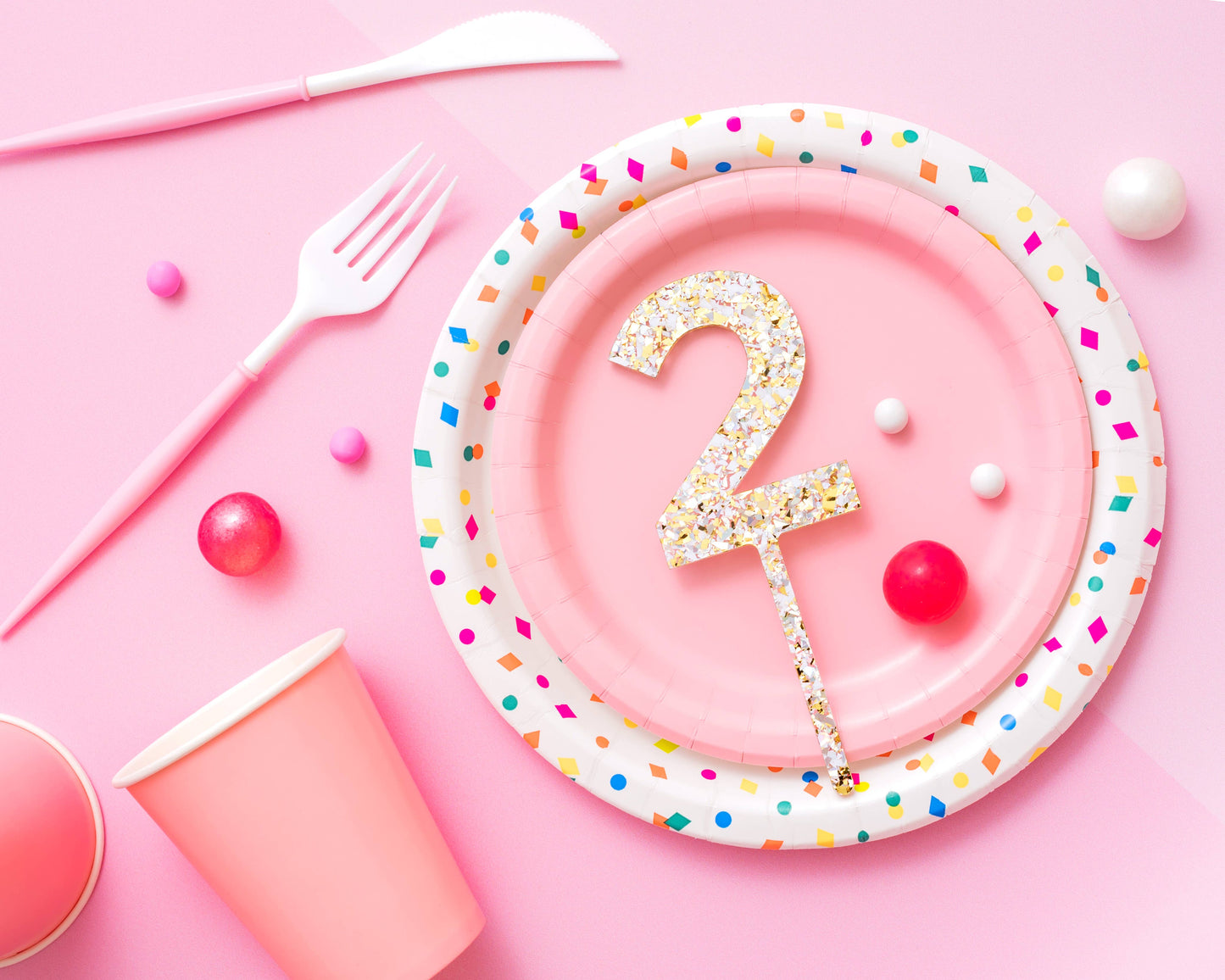 Cake Topper Numbers 0-9 | Pearl Confetti