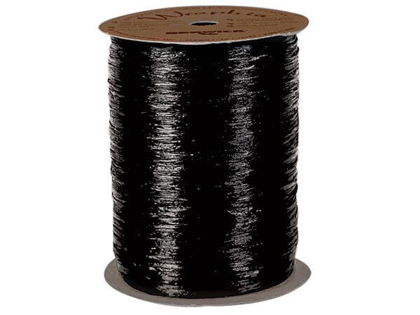 Pearlized Raffia Ribbon: Black