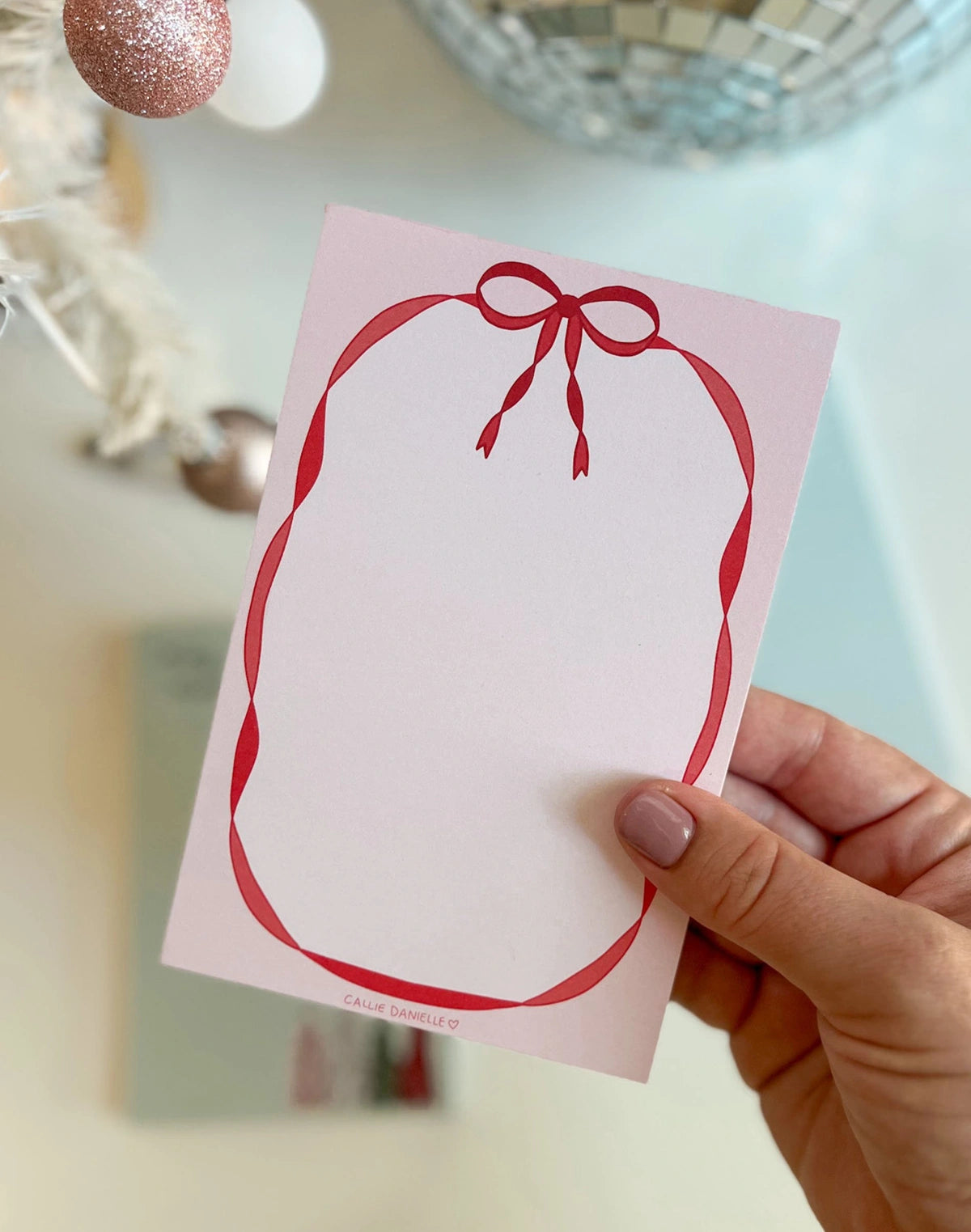 Red Coquette Bow Notepad