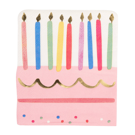 Foil Cake & Candles Napkin