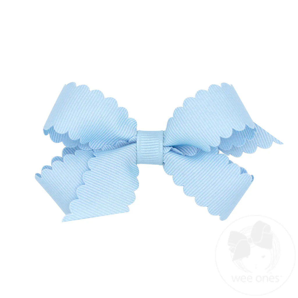 Mini Grosgrain Bow with Scalloped Edge