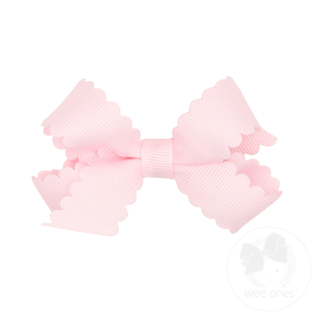 Mini Grosgrain Bow with Scalloped Edge