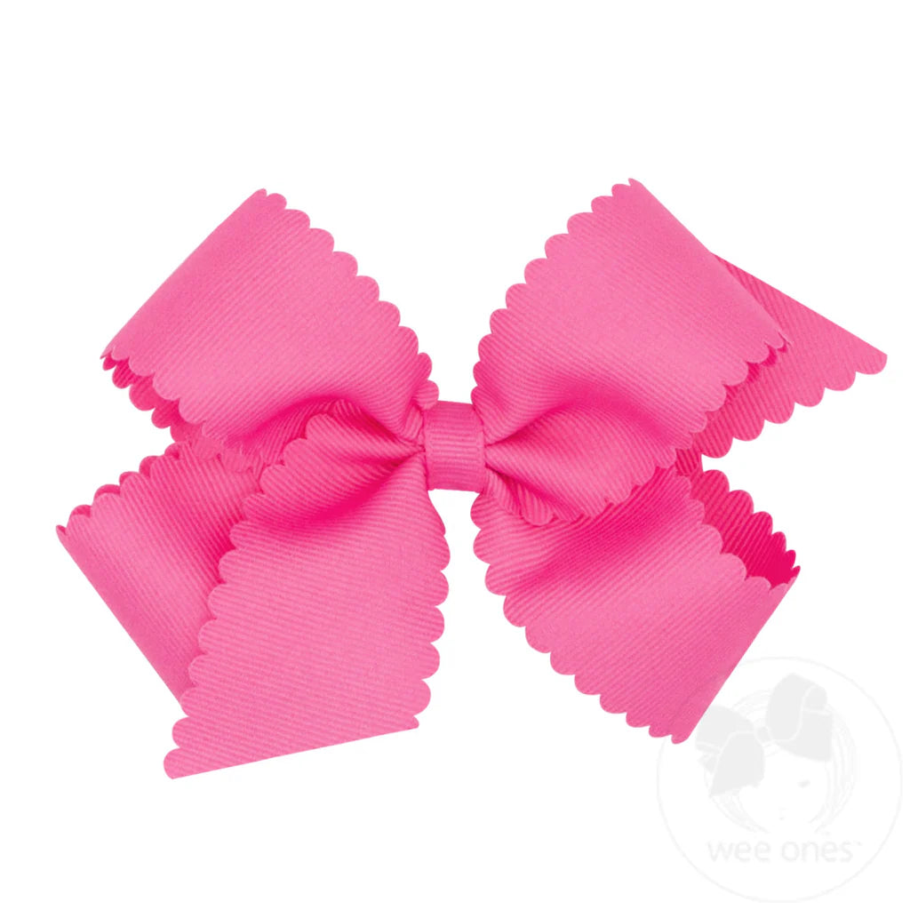 Medium Grosgrain Bow with Scalloped Edge