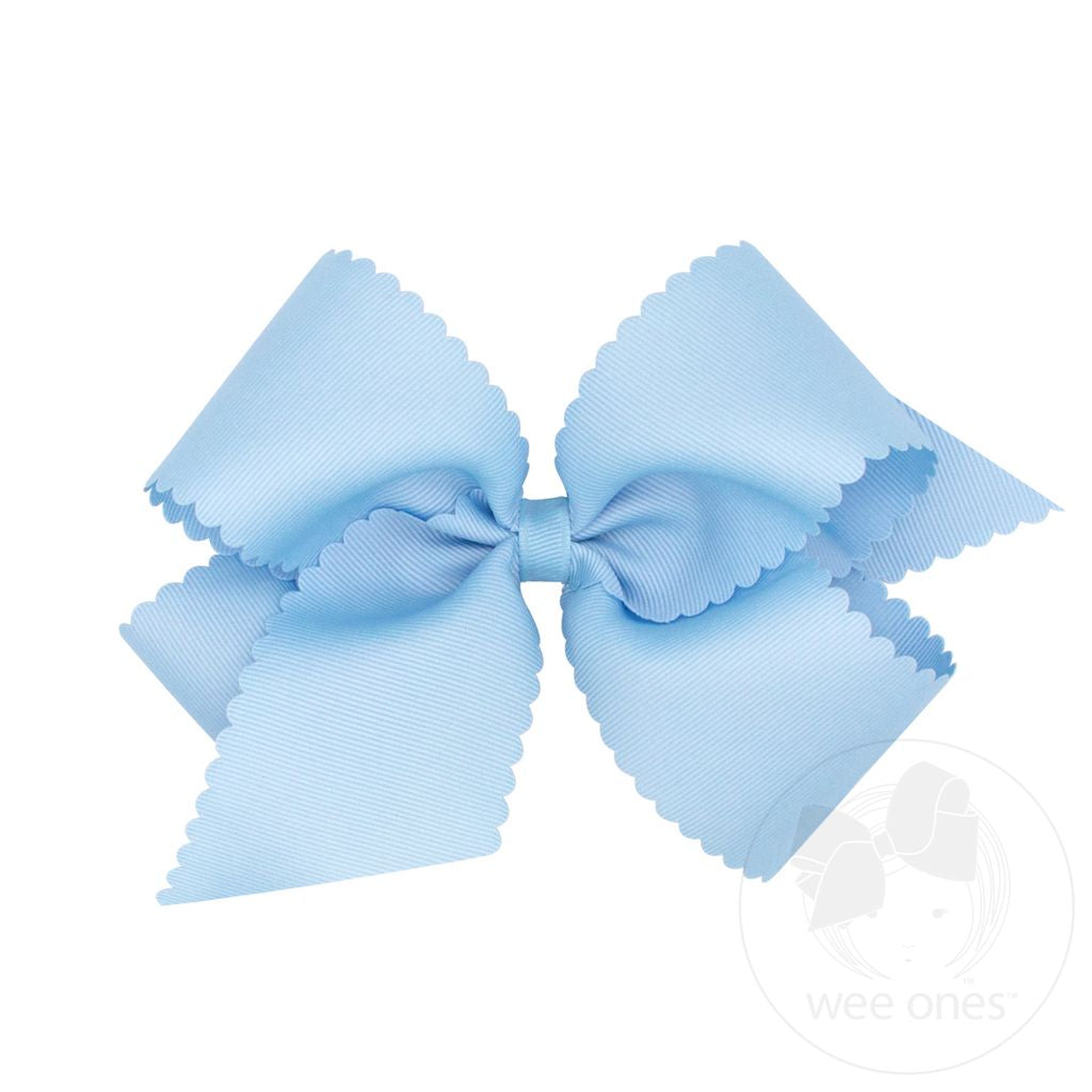 King Grosgrain Bow with Scalloped Edge