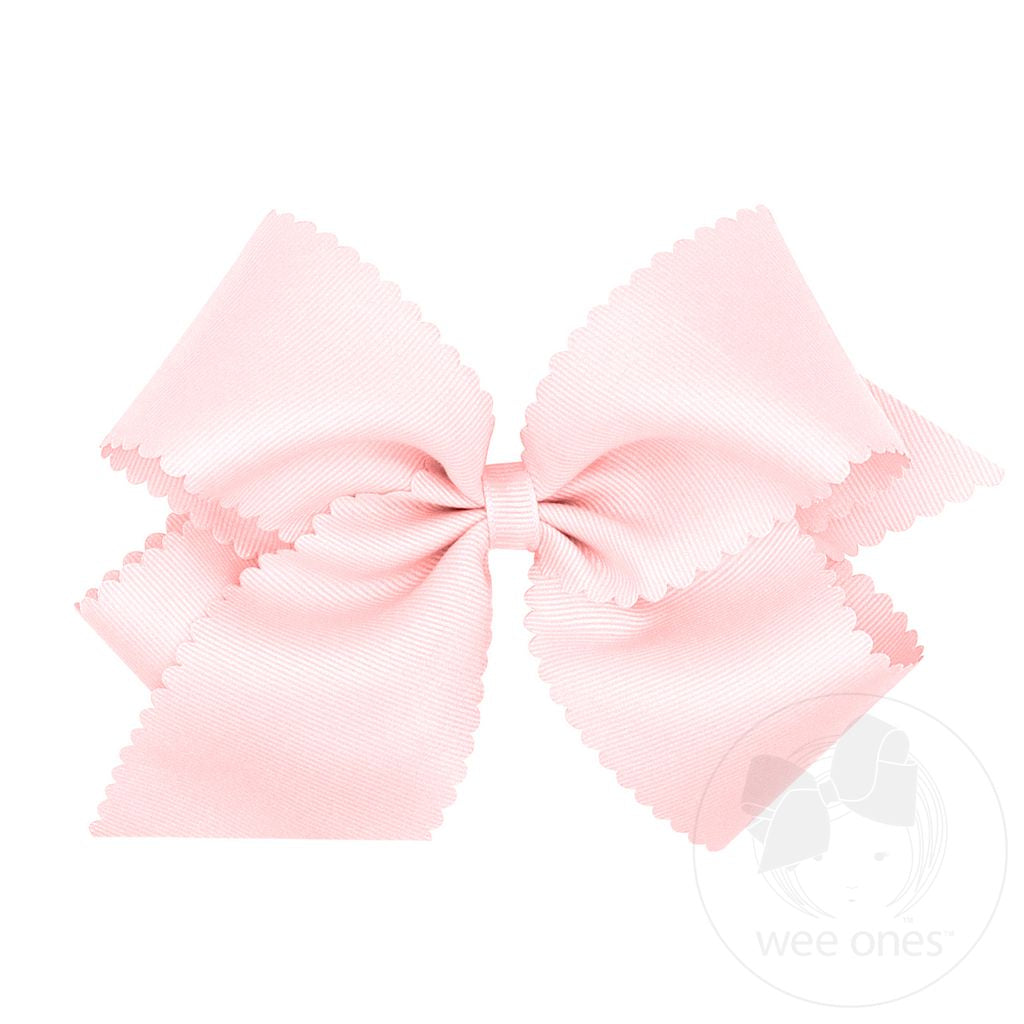 King Grosgrain Bow with Scalloped Edge