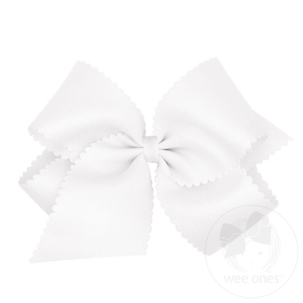 King Grosgrain Bow with Scalloped Edge