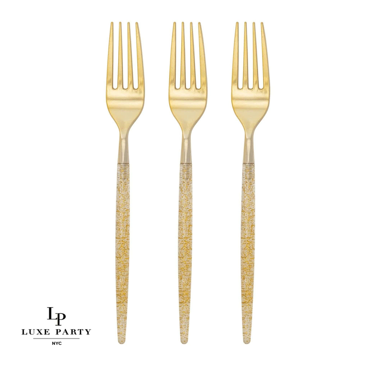 Chic Gold Glitter Plastic Forks