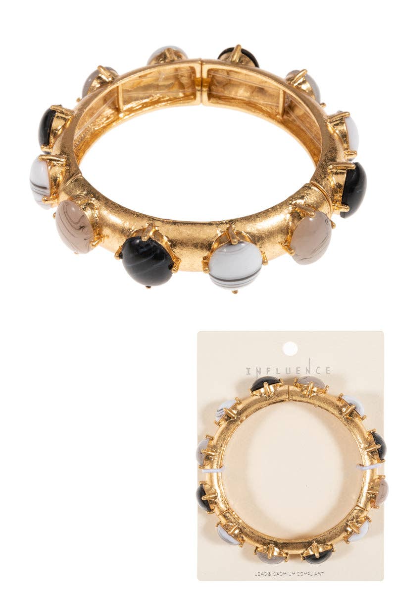 Vintage Faux Stone Bangle Bracelet