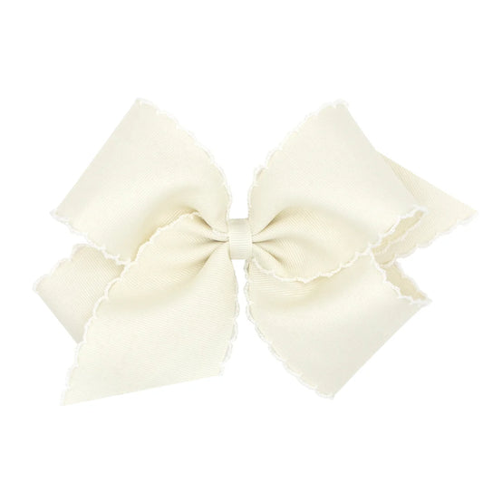 Medium Grosgrain Bow with Monotone Moonstitch Edge