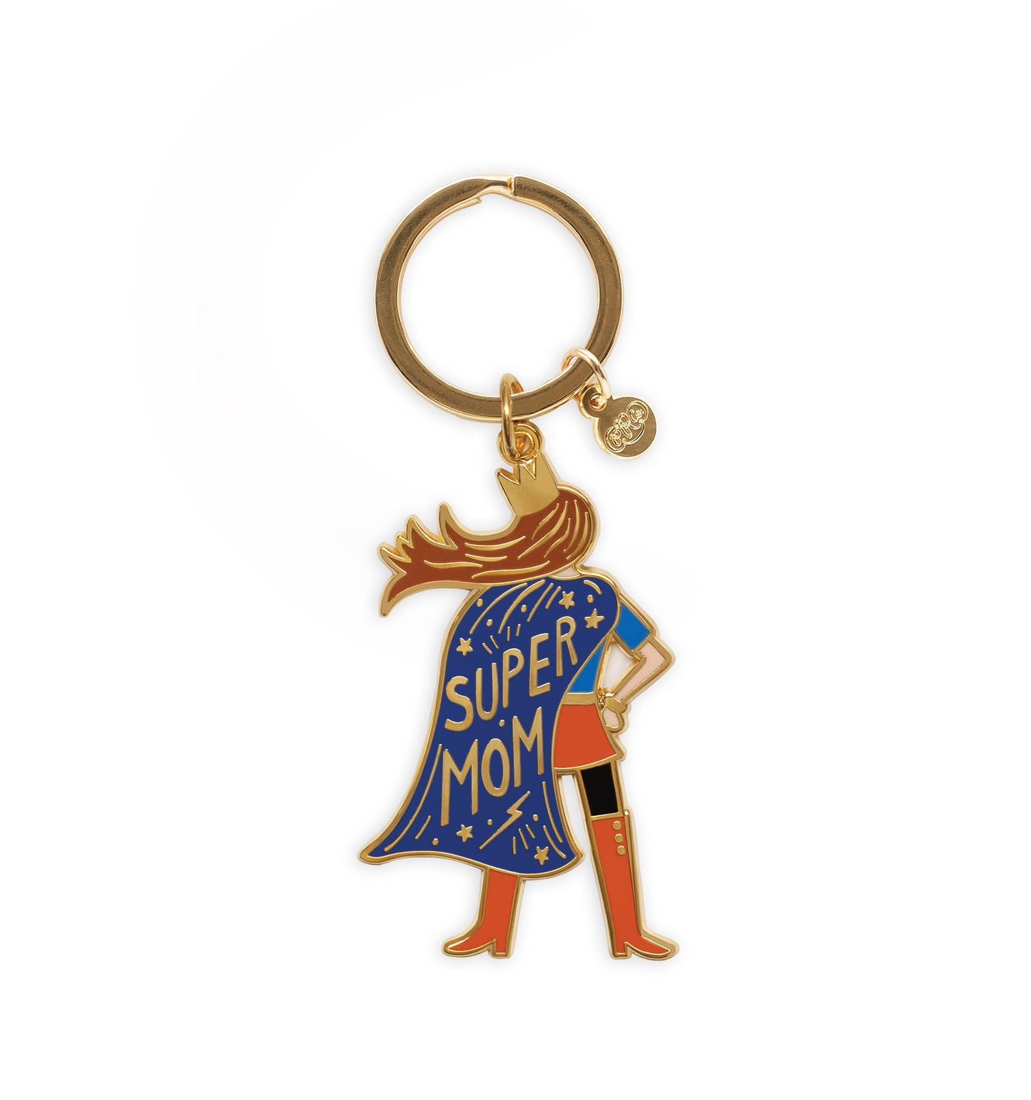 Super Mom Enamel Keychain