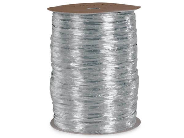 Pearlized Raffia Ribbon: Silver