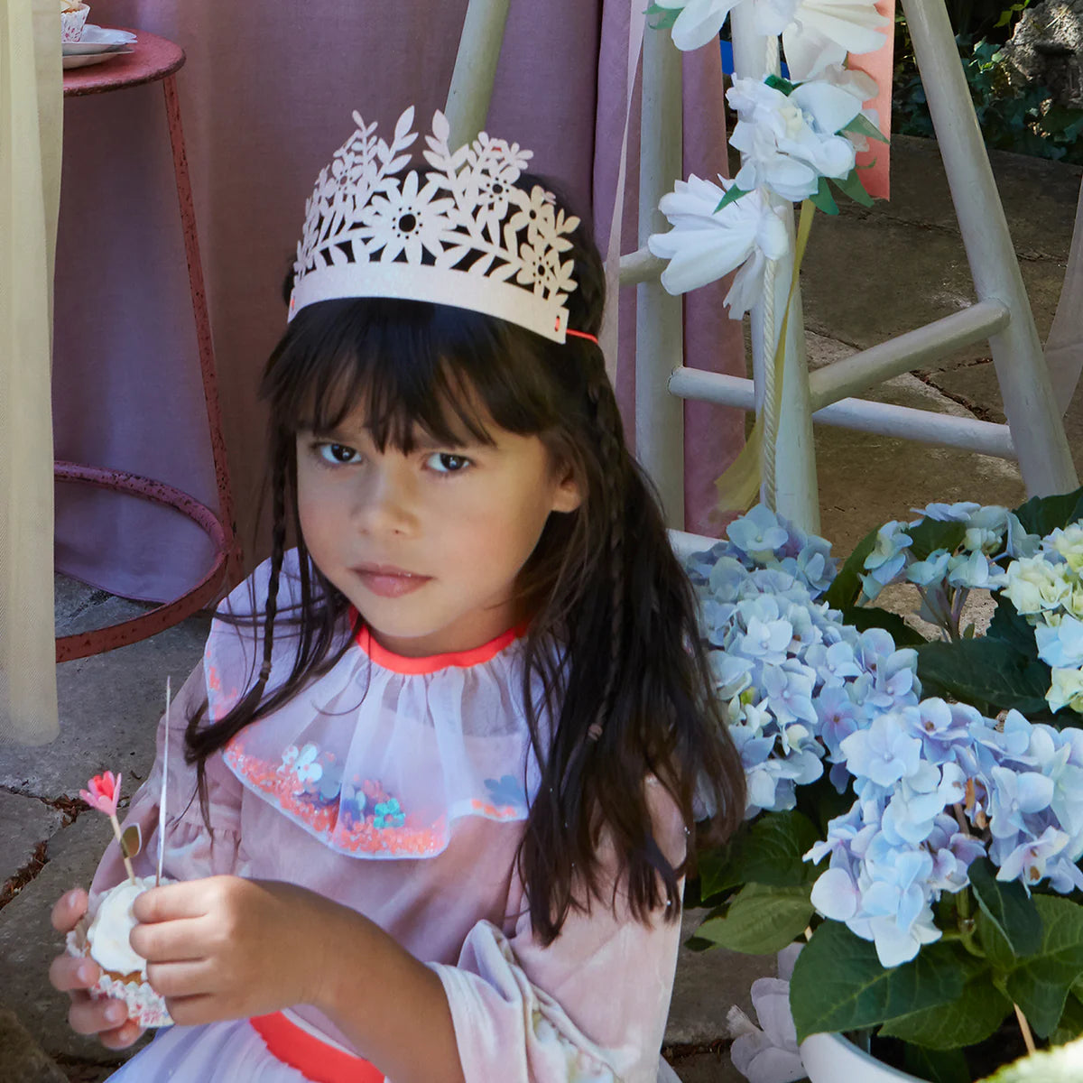 Pink Glitter Party Crowns