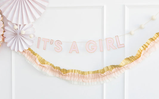 Baby Pink & Gold Crepe Festoon