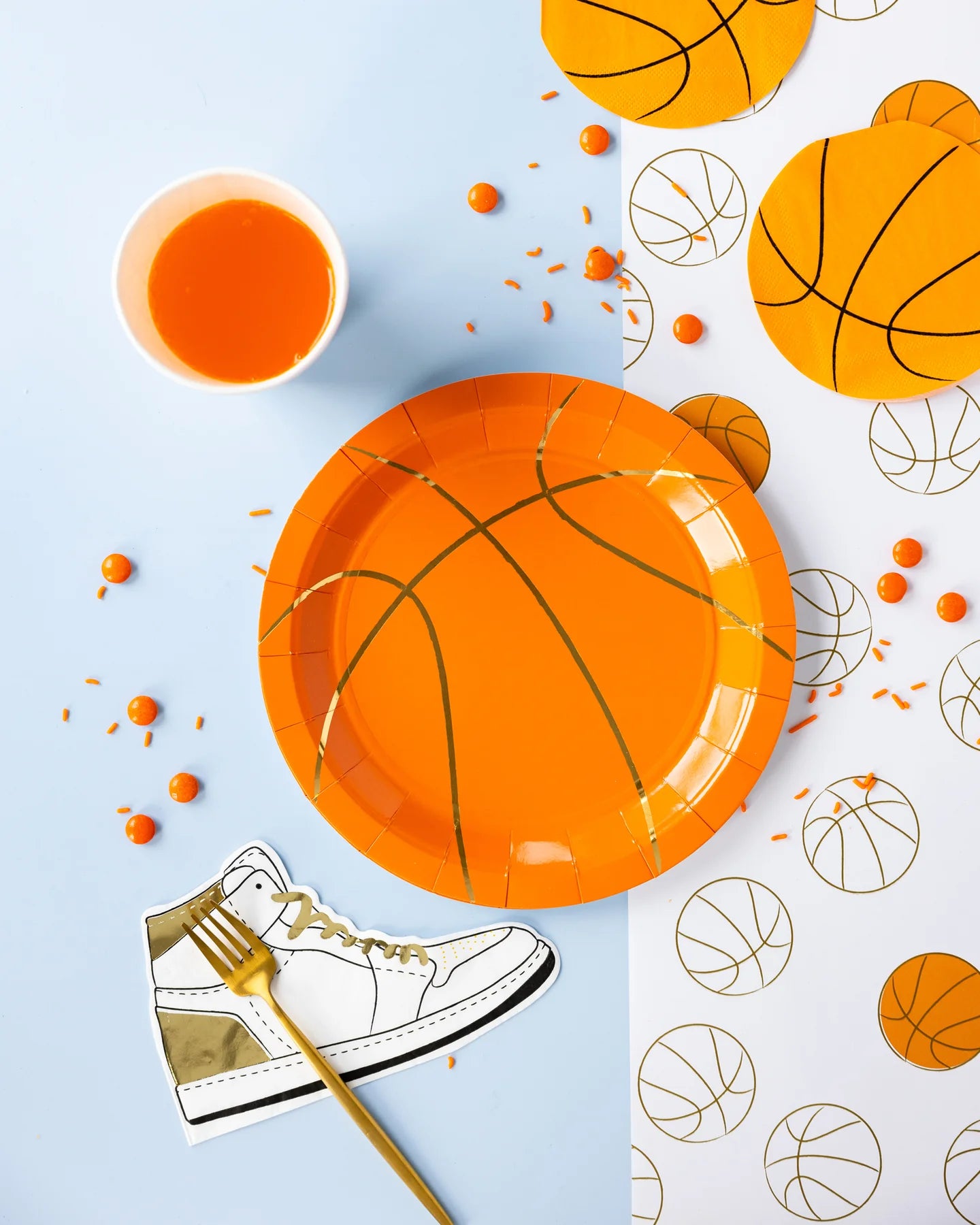 Basketball 9” Paper Plate