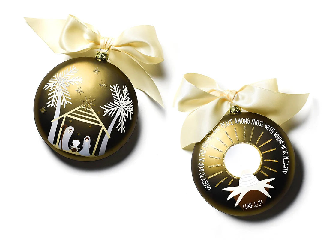 Birth Of Christ Luke 2:14 Glass Ornament