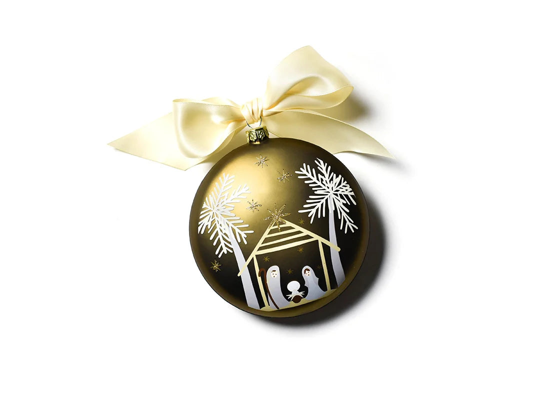 Birth Of Christ Luke 2:14 Glass Ornament