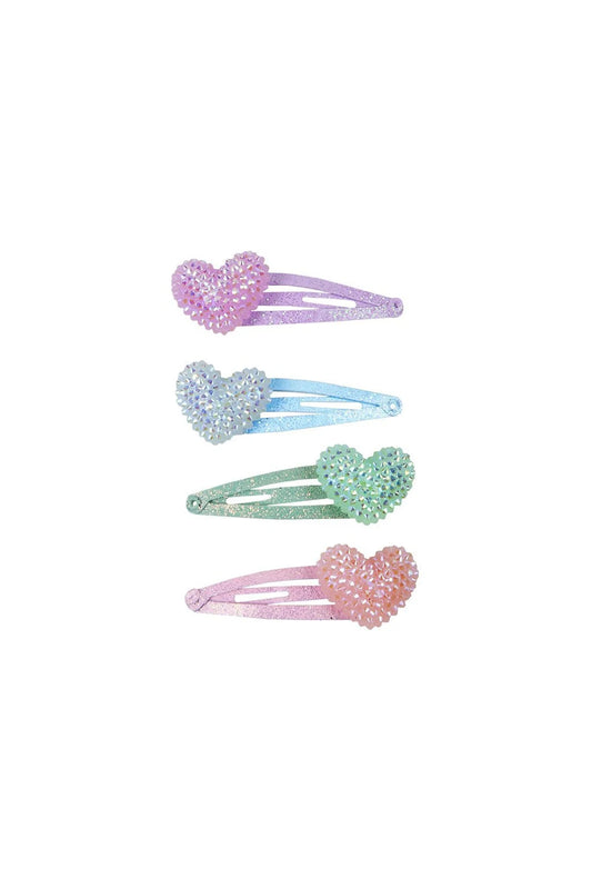 Sparkle Heart Bobble Hair Clips